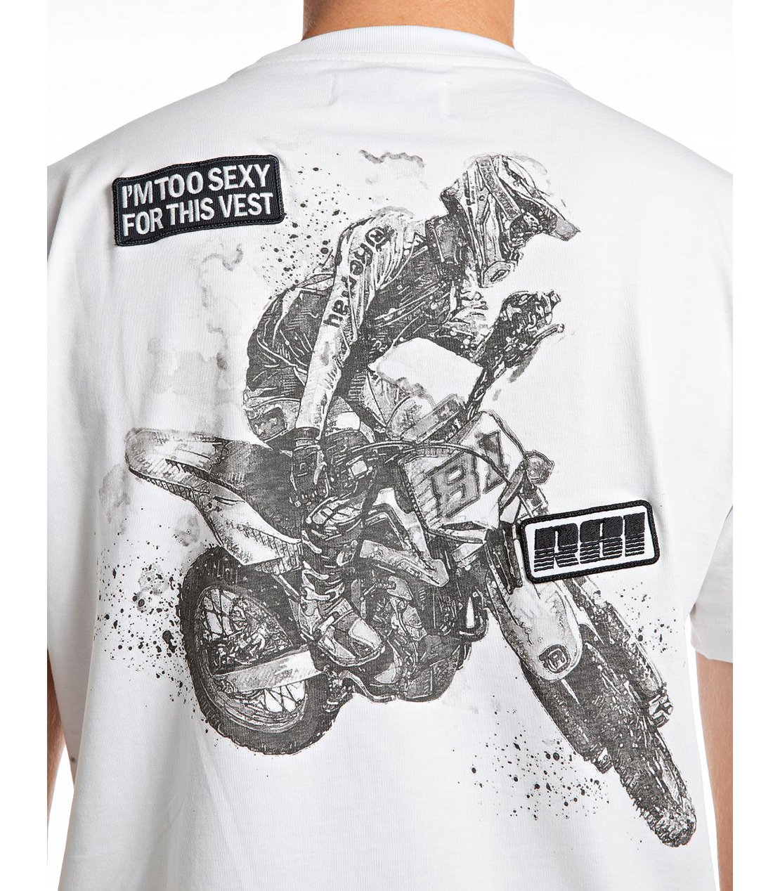 ヘビーピュアコットンジャージーモトクロスTシャツ 詳細画像 ホワイト 6